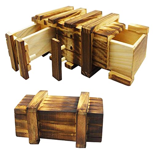 Osuter 2PCS Magische Geschenkbox aus Holz Creative Holzgeschenkbox Puzzle Box Geheimfach Magische Rätselbox Geldgeschenke Verpackung Zauberholzkasten für Erwachsene von Osuter