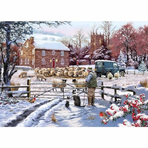 Otter House Geschenk 1000 Teile Puzzle - Home Farm von Otter House