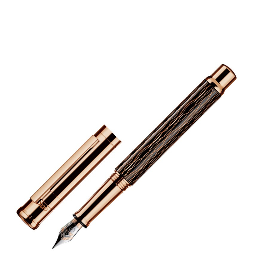 Otto Hutt Füllfederhalter Design 04 Welle schwarz-roségold F von Otto Hutt