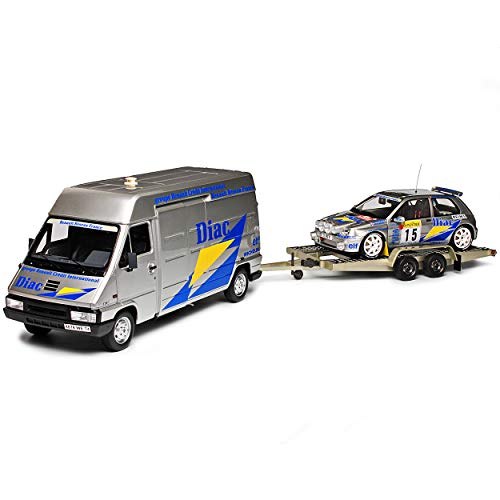 Renautl Master Clio Williams Rally Set mit Trailer Rallye Monte Carlo Nr 289B 1/18 Otto Modell Auto mit individiuellem Wunschkennzeichen von Otto Mobile