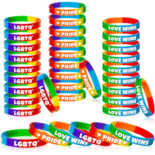 Otuuz 60 Stück Gay Pride Armbänder Regenbogen Silikon Armbänder LGBT Pride Armbänder Lesbische Gummi Armbänder LGBT Armbänder Zubehör für Paraden, Dekorationen, Partygeschenke Otuuz 60 Stück Gay Pride Armbänder Regenbogen Silikon Armbänder LGBT Pride Armbänder Lesbische Gummi Armbänder LGBT Armbänder Zubehör für Paraden, Dekorationen, Partygeschenke von Otuuz