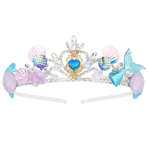 OuMaiFeng Meerjungfrau Schwanz Muschel Haarbänder, Meerjungfrau Kostüm Kinder Glitter Meerjungfrau Stirnband Für Damen, Party, Kinder Mädchen Geschenke Kinderschmuck (B) von OuMaiFeng