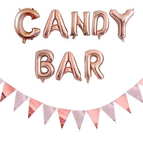 Ouceanwin Candy Bar Rosegold Zubehör, Riese Luftballon Candy Bar und 12pcs Glitter Wimpel Girlande Bunting Banner für Hochzeit Party Weihnachten Geburtstag Dekoration Event Supplies Ouceanwin Candy Bar Rosegold Zubehör, Riese Luftballon Candy Bar und 12pcs Glitter Wimpel Girlande Bunting Banner für Hochzeit Party Weihnachten Geburtstag Dekoration Event Supplies von Ouceanwin