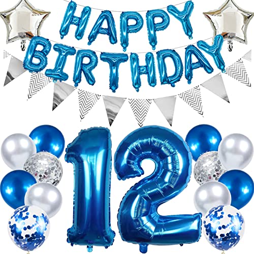Ouceanwin Geburtstagsdeko 12 Jahre Jungen, Blau Ballon 12. Geburtstag Jungen, Luftballon Happy Birthday Deko Geburtstag 12 Jahre Junge Kinder Deko 12. Geburtstags Junge Dekoration set Ouceanwin Geburtstagsdeko 12 Jahre Jungen, Blau Ballon 12. Geburtstag Jungen, Luftballon Happy Birthday Deko Geburtstag 12 Jahre Junge Kinder Deko 12. Geburtstags Junge Dekoration set von Ouceanwin