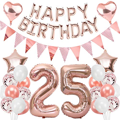 Ouceanwin Geburtstagsdeko 25 Jahre Frau, Rosegold Luftballon 25. Geburtstag Deko Set, Folienballon Zahl 25, Helium Ballon Happy Birthday Girlande für 25. Geburtstag Frauen Party Deko Ouceanwin Geburtstagsdeko 25 Jahre Frau, Rosegold Luftballon 25. Geburtstag Deko Set, Folienballon Zahl 25, Helium Ballon Happy Birthday Girlande für 25. Geburtstag Frauen Party Deko von Ouceanwin