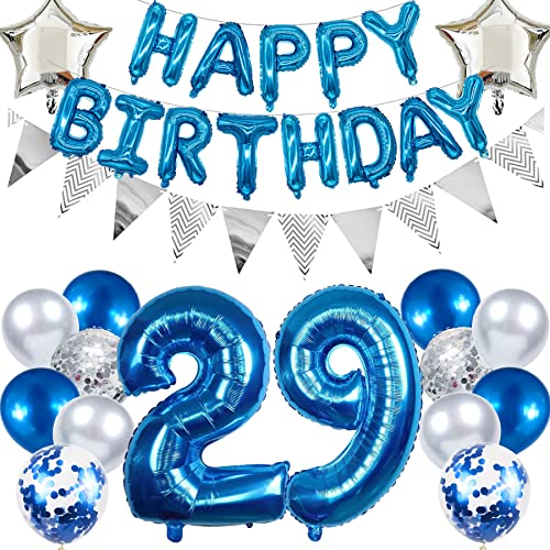 Ouceanwin Geburtstagsdeko 29 Jahre Männer, Blau Ballon 29. Geburtstag Mann, Luftballon Happy Birthday Deko Geburtstag 29 Jahre Mann Deko 29. Geburtstag Party Dekoration set Ouceanwin Geburtstagsdeko 29 Jahre Männer, Blau Ballon 29. Geburtstag Mann, Luftballon Happy Birthday Deko Geburtstag 29 Jahre Mann Deko 29. Geburtstag Party Dekoration set von Ouceanwin