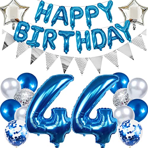 Ouceanwin Geburtstagsdeko 44 Jahre Männer - Blau Ballon 44. Geburtstag Mann, Luftballon Happy Birthday Deko Set für Party Dekoration Ouceanwin Geburtstagsdeko 44 Jahre Männer - Blau Ballon 44. Geburtstag Mann, Luftballon Happy Birthday Deko Set für Party Dekoration von Ouceanwin