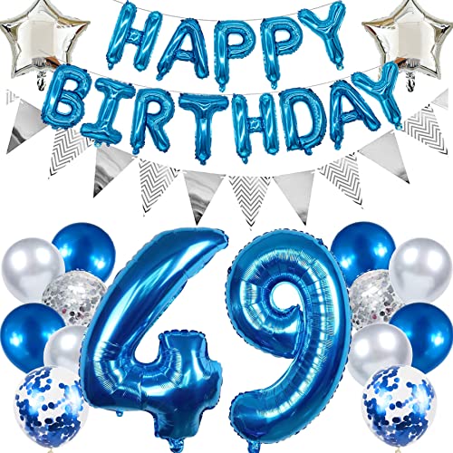 Ouceanwin Geburtstagsdeko 49 Jahre Männer, Blau Ballon 49. Geburtstags Mann, Luftballon Happy Birthday Deko Geburtstag 49 Jahre Männer Deko 49. Geburtstag Party Dekoration set Ouceanwin Geburtstagsdeko 49 Jahre Männer, Blau Ballon 49. Geburtstags Mann, Luftballon Happy Birthday Deko Geburtstag 49 Jahre Männer Deko 49. Geburtstag Party Dekoration set von Ouceanwin