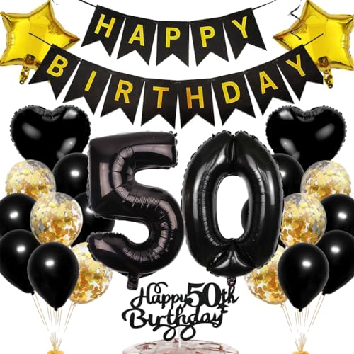 Ouceanwin Geburtstagsdeko 50 Jahre Mann Frau, Luftballon 50. Geburtstag Deko Schwarz Gold Tortendeko 50 Geburtstag Ballon Happy Birthday Deko, Geburtstag 50 Männer Deko 50. Geburtstag Frauen Ouceanwin Geburtstagsdeko 50 Jahre Mann Frau, Luftballon 50. Geburtstag Deko Schwarz Gold Tortendeko 50 Geburtstag Ballon Happy Birthday Deko, Geburtstag 50 Männer Deko 50. Geburtstag Frauen von Ouceanwin