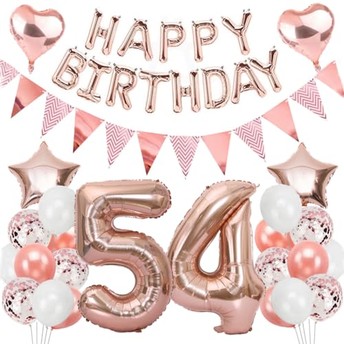 Ouceanwin Geburtstagsdeko 54 Jahre Frau, Rosegold Luftballon 54. Geburtstag Dekoration Set, Folienballon Zahl 54, Helium Ballon Happy Birthday Girlande für 54. Geburtstag Frauen Party Deko Ouceanwin Geburtstagsdeko 54 Jahre Frau, Rosegold Luftballon 54. Geburtstag Dekoration Set, Folienballon Zahl 54, Helium Ballon Happy Birthday Girlande für 54. Geburtstag Frauen Party Deko von Ouceanwin