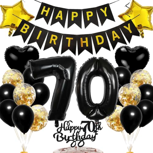 Ouceanwin Geburtstagsdeko 70 Jahre Mann Frau, Luftballon 70. Geburtstag Deko Schwarz Gold Tortendeko 70 Geburtstag Ballon Happy Birthday Deko, Geburtstag 70 Männer Deko 70. Geburtstag Frauen Ouceanwin Geburtstagsdeko 70 Jahre Mann Frau, Luftballon 70. Geburtstag Deko Schwarz Gold Tortendeko 70 Geburtstag Ballon Happy Birthday Deko, Geburtstag 70 Männer Deko 70. Geburtstag Frauen von Ouceanwin