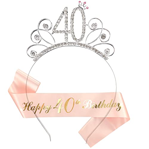 Ouceanwin Geburtstagskrone Schärpe Frau Deko Set, Kristall Tiara Krone 40. Geburtstag Frauen Deko Strass Haarreif Stirnband Geburtstag Geschenk für 40 Jahre Frau Geburtstag Party Deko Ouceanwin Geburtstagskrone Schärpe Frau Deko Set, Kristall Tiara Krone 40. Geburtstag Frauen Deko Strass Haarreif Stirnband Geburtstag Geschenk für 40 Jahre Frau Geburtstag Party Deko von Ouceanwin