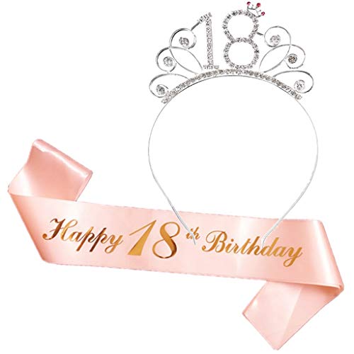 Ouceanwin Geburtstagskrone Schärpe Mädchen Deko Set, Kristall Tiara Krone 18. Geburtstag Mädchen Deko Strass Haarreif Stirnband Geburtstag Geschenk für 18 Jahre Mädchen Geburtstag Party Deko Ouceanwin Geburtstagskrone Schärpe Mädchen Deko Set, Kristall Tiara Krone 18. Geburtstag Mädchen Deko Strass Haarreif Stirnband Geburtstag Geschenk für 18 Jahre Mädchen Geburtstag Party Deko von Ouceanwin