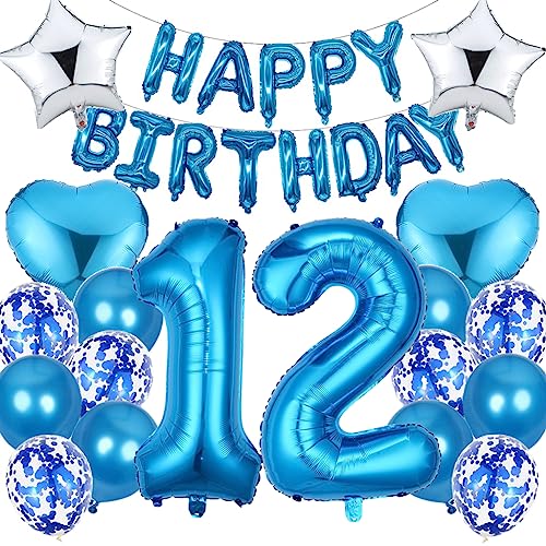 Ouceanwin Luftballon 12. Geburtstag Deko Jungen, Blau Geburtstagsdeko 12 Jahre Junge, Folienballon Happy Birthday Deko 12. Geburtstag Jungen Kinder, Ballons 12. Geburtstag Dekoration Set Ouceanwin Luftballon 12. Geburtstag Deko Jungen, Blau Geburtstagsdeko 12 Jahre Junge, Folienballon Happy Birthday Deko 12. Geburtstag Jungen Kinder, Ballons 12. Geburtstag Dekoration Set von Ouceanwin