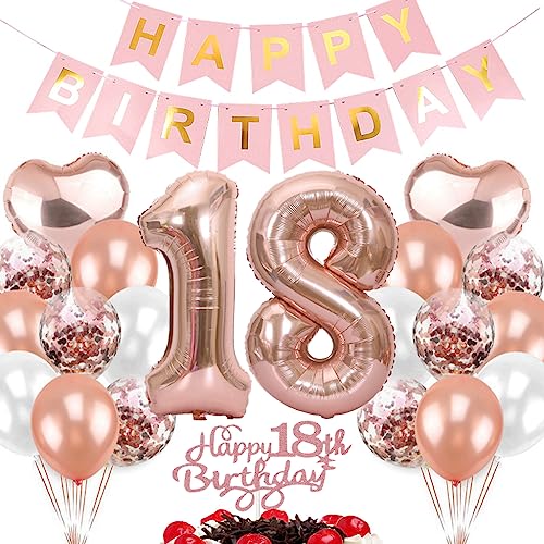 Ouceanwin Luftballon 18. Geburtstag Deko Mädchen, Rosegold Geburtstagsdeko 18 Jahre Mädchen, Folienballon Happy Birthday Deko 18. Geburtstag Mädchen Kinder, Ballons 18. Geburtstag Dekoration Set Ouceanwin Luftballon 18. Geburtstag Deko Mädchen, Rosegold Geburtstagsdeko 18 Jahre Mädchen, Folienballon Happy Birthday Deko 18. Geburtstag Mädchen Kinder, Ballons 18. Geburtstag Dekoration Set von Ouceanwin