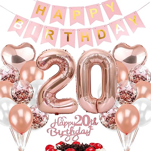 Ouceanwin Luftballon 20. Geburtstag Deko Mädchen, Rosegold Geburtstagsdeko 20 Jahre Mädchen, Folienballon Happy Birthday Deko 20. Geburtstag Mädchen Kinder, Ballons 20. Geburtstag Dekoration Set Ouceanwin Luftballon 20. Geburtstag Deko Mädchen, Rosegold Geburtstagsdeko 20 Jahre Mädchen, Folienballon Happy Birthday Deko 20. Geburtstag Mädchen Kinder, Ballons 20. Geburtstag Dekoration Set von Ouceanwin