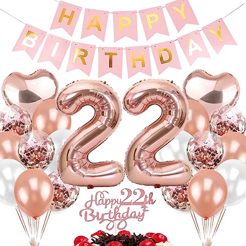 Ouceanwin Luftballon 22. Geburtstag Deko Mädchen, Rosegold Geburtstagsdeko 22 Jahre Mädchen, Folienballon Happy Birthday Deko 22. Geburtstag Mädchen Kinder, Ballons 22. Geburtstag Dekoration Set Ouceanwin Luftballon 22. Geburtstag Deko Mädchen, Rosegold Geburtstagsdeko 22 Jahre Mädchen, Folienballon Happy Birthday Deko 22. Geburtstag Mädchen Kinder, Ballons 22. Geburtstag Dekoration Set von Ouceanwin