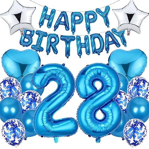 Ouceanwin Luftballon 28. Geburtstag Deko Mann, Blau Geburtstagsdeko 28 Jahre Männer, Folienballon Happy Birthday Deko 28. Geburtstag Mann Frauen, Ballons 28. Geburtstag Dekoration Set Ouceanwin Luftballon 28. Geburtstag Deko Mann, Blau Geburtstagsdeko 28 Jahre Männer, Folienballon Happy Birthday Deko 28. Geburtstag Mann Frauen, Ballons 28. Geburtstag Dekoration Set von Ouceanwin