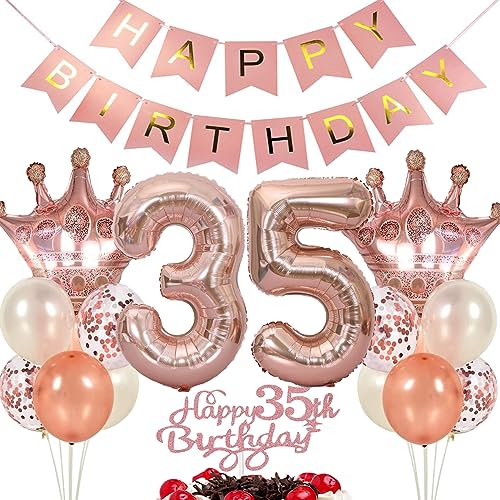Ouceanwin Luftballon 35. Geburtstag Deko Frauen, Rosegold Geburtstagsdeko 35 Jahre Frau, Tortendeko 35 Geburtstag Frauen, Ballons Happy Birthday Deko 35. Geburtstag Frauen Party Dekoration Set Ouceanwin Luftballon 35. Geburtstag Deko Frauen, Rosegold Geburtstagsdeko 35 Jahre Frau, Tortendeko 35 Geburtstag Frauen, Ballons Happy Birthday Deko 35. Geburtstag Frauen Party Dekoration Set von Ouceanwin