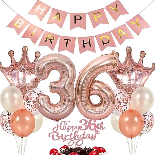 Ouceanwin Luftballon 36. Geburtstag Deko Frauen, Rosegold Geburtstagsdeko 36 Jahre Frau, Tortendeko 36 Geburtstag Frau, Ballons Happy Birthday Deko 36. Geburtstags Frauen Party Dekoration Set Ouceanwin Luftballon 36. Geburtstag Deko Frauen, Rosegold Geburtstagsdeko 36 Jahre Frau, Tortendeko 36 Geburtstag Frau, Ballons Happy Birthday Deko 36. Geburtstags Frauen Party Dekoration Set von Ouceanwin