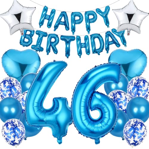 Ouceanwin Luftballon 46. Geburtstag Deko Mann, Blau Geburtstagsdeko 46 Jahre Männer, Folienballon Happy Birthday Deko 46. Geburtstag Mann Frauen, Ballons 46. Geburtstag Dekoration Set Ouceanwin Luftballon 46. Geburtstag Deko Mann, Blau Geburtstagsdeko 46 Jahre Männer, Folienballon Happy Birthday Deko 46. Geburtstag Mann Frauen, Ballons 46. Geburtstag Dekoration Set von Ouceanwin
