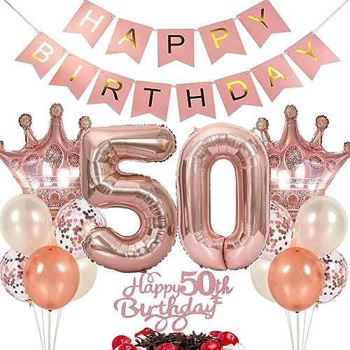 Ouceanwin Luftballon 50. Geburtstag Deko Frauen, Rosegold Geburtstagsdeko 50 Jahre Frau, Tortendeko 50 Geburtstag Frauen, Ballons Happy Birthday Deko 50. Geburtstag Frauen Party Dekoration Set Ouceanwin Luftballon 50. Geburtstag Deko Frauen, Rosegold Geburtstagsdeko 50 Jahre Frau, Tortendeko 50 Geburtstag Frauen, Ballons Happy Birthday Deko 50. Geburtstag Frauen Party Dekoration Set von Ouceanwin
