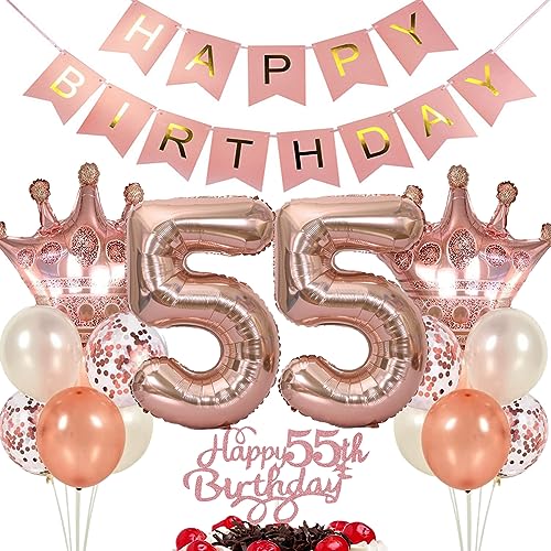 Ouceanwin Luftballon 55. Geburtstag Deko Frauen, Rosegold Geburtstagsdeko 55 Jahre Frau, Tortendeko 55 Geburtstag Frauen, Ballons Happy Birthday Deko 55. Geburtstag Frauen Party Dekoration Set Ouceanwin Luftballon 55. Geburtstag Deko Frauen, Rosegold Geburtstagsdeko 55 Jahre Frau, Tortendeko 55 Geburtstag Frauen, Ballons Happy Birthday Deko 55. Geburtstag Frauen Party Dekoration Set von Ouceanwin