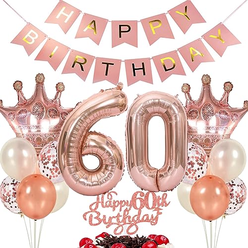 Ouceanwin Luftballon 60. Geburtstag Deko Frauen, Rosegold Geburtstagsdeko 60 Jahre Frau, Tortendeko 60 Geburtstag Frauen, Ballons Happy Birthday Deko 60. Geburtstag Frauen Party Dekoration Set Ouceanwin Luftballon 60. Geburtstag Deko Frauen, Rosegold Geburtstagsdeko 60 Jahre Frau, Tortendeko 60 Geburtstag Frauen, Ballons Happy Birthday Deko 60. Geburtstag Frauen Party Dekoration Set von Ouceanwin