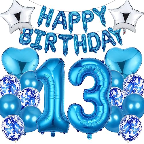 Ouceanwin Luftballon 13. Geburtstag Deko Jungen, Blau Geburtstagsdeko 13 Jahre Junge, Folienballon Happy Birthday Deko 13. Geburtstag Jungen Kinder, Ballons 13. Geburtstag Dekoration Set Ouceanwin Luftballon 13. Geburtstag Deko Jungen, Blau Geburtstagsdeko 13 Jahre Junge, Folienballon Happy Birthday Deko 13. Geburtstag Jungen Kinder, Ballons 13. Geburtstag Dekoration Set von Ouceanwin