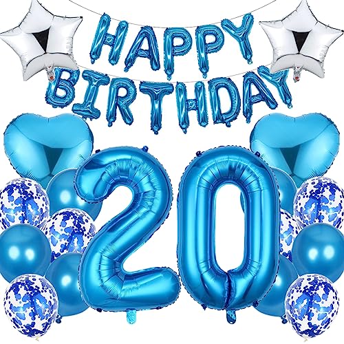 Ouceanwin Luftballon 20. Geburtstag Deko Jungen, Blau Geburtstagsdeko 20 Jahre Junge, Folienballon Happy Birthday Deko 20. Geburtstag Jungen Kinder, Ballons 20. Geburtstag Dekoration Set Ouceanwin Luftballon 20. Geburtstag Deko Jungen, Blau Geburtstagsdeko 20 Jahre Junge, Folienballon Happy Birthday Deko 20. Geburtstag Jungen Kinder, Ballons 20. Geburtstag Dekoration Set von Ouceanwin