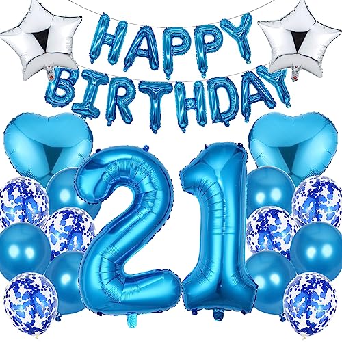 Ouceanwin Luftballon 21. Geburtstag Deko Jungen, Blau Geburtstagsdeko 21 Jahre Junge, Folienballon Happy Birthday Deko 21. Geburtstag Jungen Kinder, Ballons 21. Geburtstag Dekoration Set Ouceanwin Luftballon 21. Geburtstag Deko Jungen, Blau Geburtstagsdeko 21 Jahre Junge, Folienballon Happy Birthday Deko 21. Geburtstag Jungen Kinder, Ballons 21. Geburtstag Dekoration Set von Ouceanwin