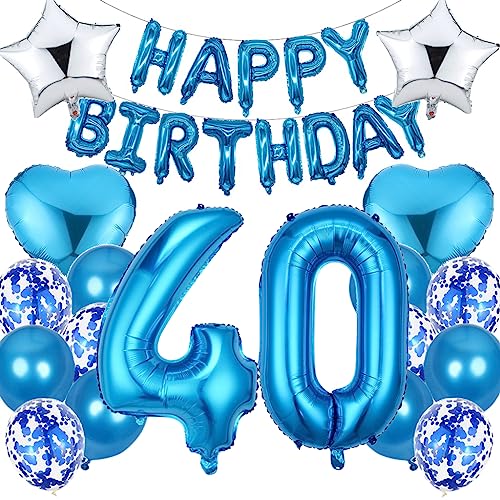 Ouceanwin Luftballon 40. Geburtstag Deko Mann, Blau Geburtstagsdeko 40 Jahre Männer, Folienballon Happy Birthday Deko 40. Geburtstag Mann Frauen, Ballons 40. Geburtstag Dekoration Set Ouceanwin Luftballon 40. Geburtstag Deko Mann, Blau Geburtstagsdeko 40 Jahre Männer, Folienballon Happy Birthday Deko 40. Geburtstag Mann Frauen, Ballons 40. Geburtstag Dekoration Set von Ouceanwin