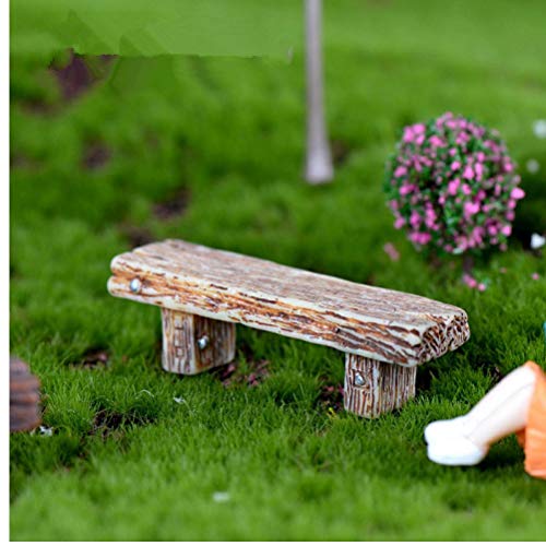 Oulensy 1 Stück Lange Holzbank Miniatur Figurine Fee Garten-Accessoires Puppenhaus Dekoration Cartoon Tiermodelle Plastic Girl Toy von Oulensy