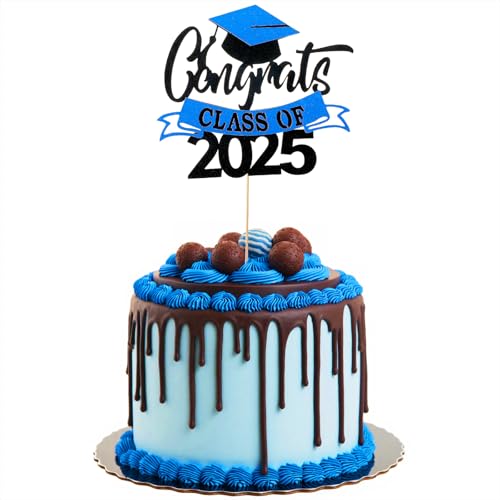 Ouligay 1 Stück 2025 Abschluss Tortendeko Blau Glitzer 2025 Graduation Cupcake Toppers Graduation Cake Topper Graduierung Kappe Tortendekoration Gratulation Cake Topper für Abschluss Party Blau Ouligay 1 Stück 2025 Abschluss Tortendeko Blau Glitzer 2025 Graduation Cupcake Toppers Graduation Cake Topper Graduierung Kappe Tortendekoration Gratulation Cake Topper für Abschluss Party Blau von Ouligay