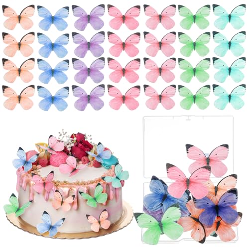 Ouligay Schmetterlinge Tortendeko Essbar 50 Stück Essbare Schmetterlinge für Torte,Esspapier Tortendeko Schmetterling Deko Geburtstag,Bunt Kuchen Deko Mädchen Esspapier Schmetterling Cupcake Topper Ouligay Schmetterlinge Tortendeko Essbar 50 Stück Essbare Schmetterlinge für Torte,Esspapier Tortendeko Schmetterling Deko Geburtstag,Bunt Kuchen Deko Mädchen Esspapier Schmetterling Cupcake Topper von Ouligay