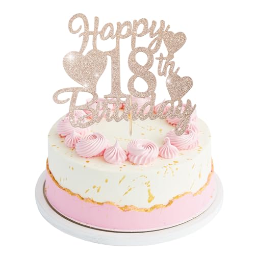 Ouligay Tortendeko 18 Geburtstag Junge Mädchen Happy 18th Birthday Tortendeko Glitzer Roségold 18th Kuchendeko Teenager 18 Cake Topper Kuchen Deko 18.Geburtstag Torten Deko für Junge Mädchen Ouligay Tortendeko 18 Geburtstag Junge Mädchen Happy 18th Birthday Tortendeko Glitzer Roségold 18th Kuchendeko Teenager 18 Cake Topper Kuchen Deko 18.Geburtstag Torten Deko für Junge Mädchen von Ouligay