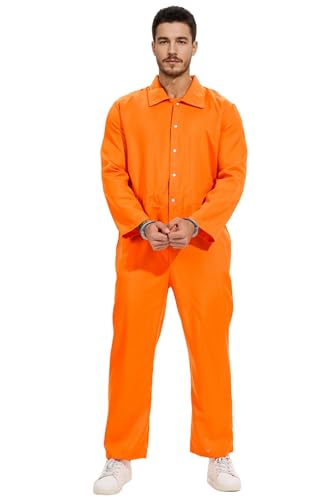 Oumbivil Halloween-Kostüm für Häftlinge, orangefarbener Overall, niedlicher Gefängnis-Overall für Halloween-Kostüm, Out092-XXL Oumbivil Halloween-Kostüm für Häftlinge, orangefarbener Overall, niedlicher Gefängnis-Overall für Halloween-Kostüm, Out092-XXL von Oumbivil