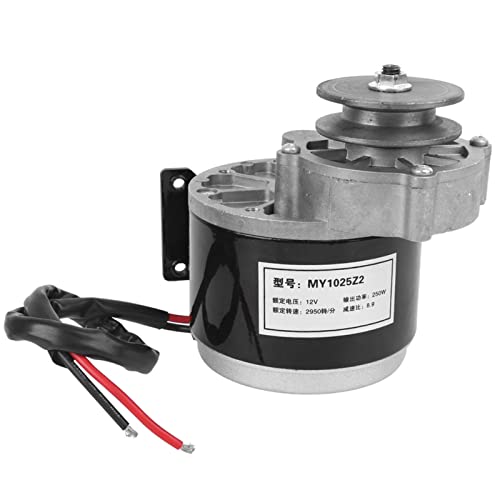 Oumefar 12V 250W Getriebemotor, Langlebiges Riemenscheiben-Getriebemotorzubehör aus Reinem Kupfer, Hohe Leistung, Geräuscharm von Oumefar