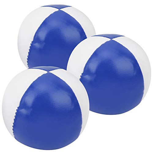Oumefar 3-teilige Jonglierbälle, Professionelle, Langlebige PU-Leder-Jongliersets, Weiche und Einfache Indoor-Freizeit-Jonglierbälle (Blau und weiß) von Oumefar