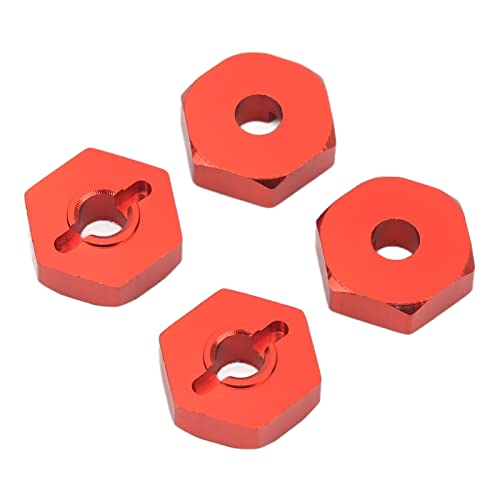 Oumefar 4 STÜCKE RC Rad Hex Hub RC Rad Hex Hub Adapter RC Hex Hub Koppler für E Revo 1/16 RC Auto(Rot) von Oumefar