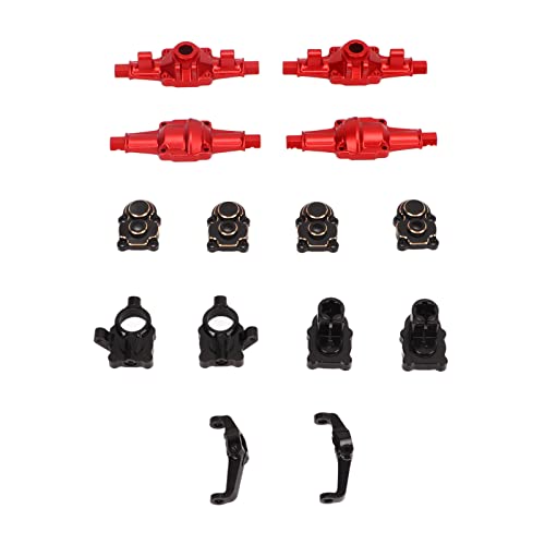 Oumefar Front-Heck-Portalgehäuse-Set Vollmessing-Front-Heck-Portalgehäuse, Achsgehäuse, C-Nabenträger für FCX24 1/24 Crawler(Schwarz) von Oumefar