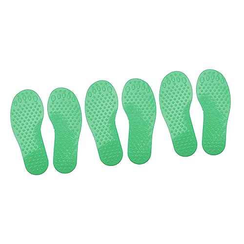 Oumefar Fußförmige Trainingsunterlage, Gute Übung, Hübsche Farbe, PVC, rutschfeste Fußabdrücke, Markierung, 3 Paar für den Innenbereich (Grün) von Oumefar