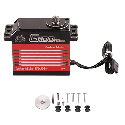 Oumefar Servomotor, G100 Pro 100 Kg Metall-Lenkarm, Digitales Modell-Lenkgetriebe für 1/5 1/6 RC-Auto, Roboter, Boot, Hubschrauber, RC-Zubehör von Oumefar