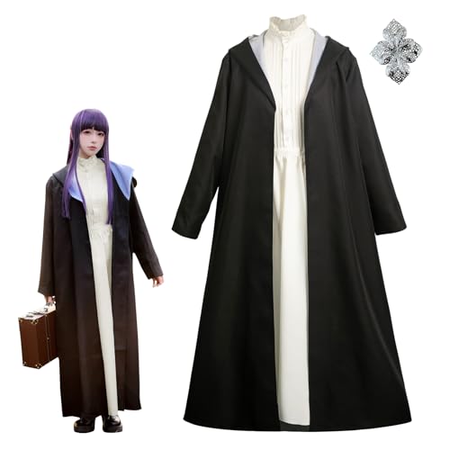 Oumelfs Hexenkostüm für Erwachsene, Elfe, Cosplay, Mantel, Kleid, Zubehör, Zauberer, Umhang, Hemd, Rock, Anzüge (Schwarz, XX-Large) von Oumelfs