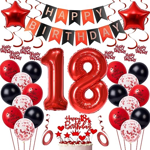 Oumezon 18 Geburtstag Deko Mädchen Geburtstagsdeko 18 Junge Rot Schwarz Deko 18 Geburtstag Luftballon Zahlen 18 Rot 18 Geburtstags ballon für Junge Mädchen Party Rot Luftballon 18 Jahr Geburtstagdeko Oumezon 18 Geburtstag Deko Mädchen Geburtstagsdeko 18 Junge Rot Schwarz Deko 18 Geburtstag Luftballon Zahlen 18 Rot 18 Geburtstags ballon für Junge Mädchen Party Rot Luftballon 18 Jahr Geburtstagdeko von Oumezon