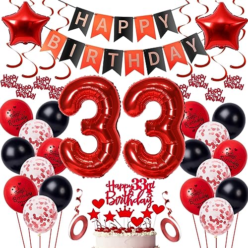 33 Geburtstag Deko Frauen Geburtstagsdeko 33 Männer Rot Schwarz Deko 33 Geburtstag Luftballon Zahlen 33 Rot 33 Geburtstags ballon für Männer Frauen Party Rot Luftballon 33 Jahr Geburtstagdeko 33 Geburtstag Deko Frauen Geburtstagsdeko 33 Männer Rot Schwarz Deko 33 Geburtstag Luftballon Zahlen 33 Rot 33 Geburtstags ballon für Männer Frauen Party Rot Luftballon 33 Jahr Geburtstagdeko von Oumezon