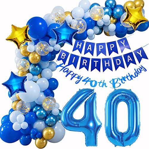 40 Geburtstag Deko, 40 Jahr Ballon Girlande Blau, Deko 40 Geburtstag Männer, 40. Geburtstag Mann Frauen, 40 Luftballons Girlande Blau, Deko 40 Geburtstag Luftballon, Ballon Girlande 40. Geburtstag von Oumezon