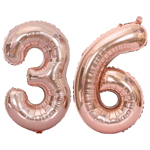 Feelairy Balloons Number 24 Rose Gold Foil Balloon Number 24