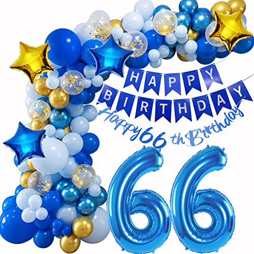 66 Geburtstag Deko, 66 Jahr Ballon Girlande Blau, Deko 66 Geburtstag Männer, 66. Geburtstag Mann Frauen, 66 Luftballons Girlande Blau, Deko 66 Geburtstag Luftballon, Ballon Girlande 66. Geburtstag von Oumezon