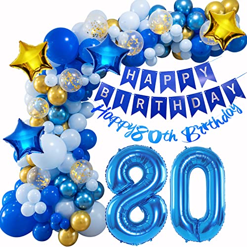 80 Geburtstag Deko, 80 Jahr Ballon Girlande Blau, Deko 80 Geburtstag Männer, 80. Geburtstag Mann Frauen, 80 Luftballons Girlande Blau, Deko 80 Geburtstag Luftballon, Ballon Girlande 80. Geburtstag von Oumezon